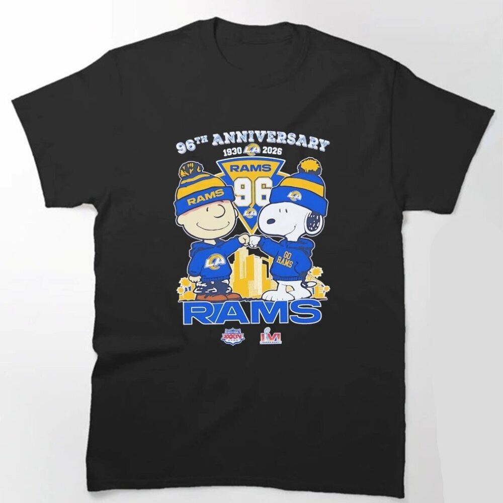 Charlie Brown And Snoopy 96th Anniversary 1930-2026 Los Angeles Rams T Shirt 90